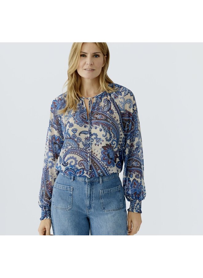 BLOUSE PAISLEY BLEU ROUGE