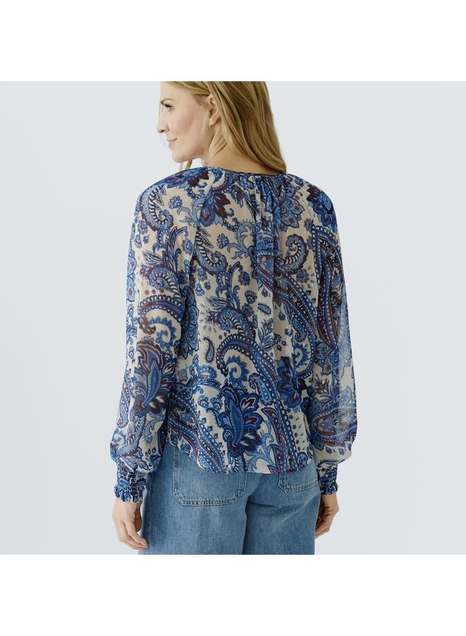 BLOUSE PAISLEY BLEU ROUGE