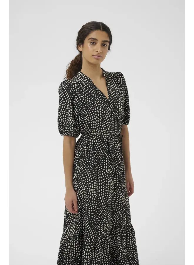 ROBE NOIRE LIBERTY TACHETÉE BEIGE