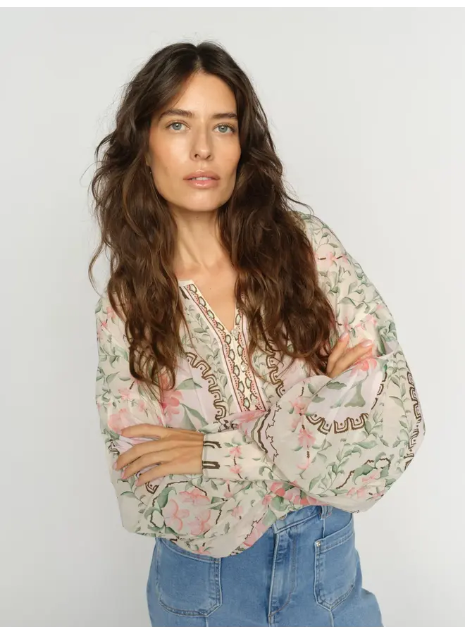 BLOUSE WYLDE ROSE/VERT