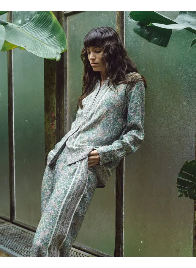 BLOUSE ANA FLEURIE VERT/ROSE