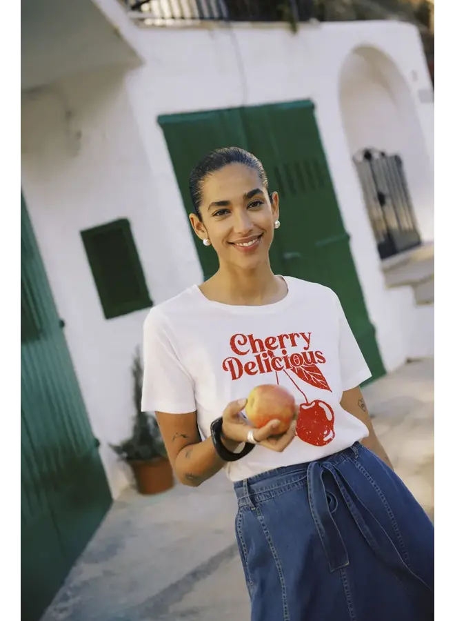 T-SHIRT "CHERRY DELICIOUS" CRÈME