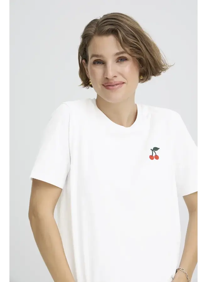 T-SHIRT BLANC & CERISE