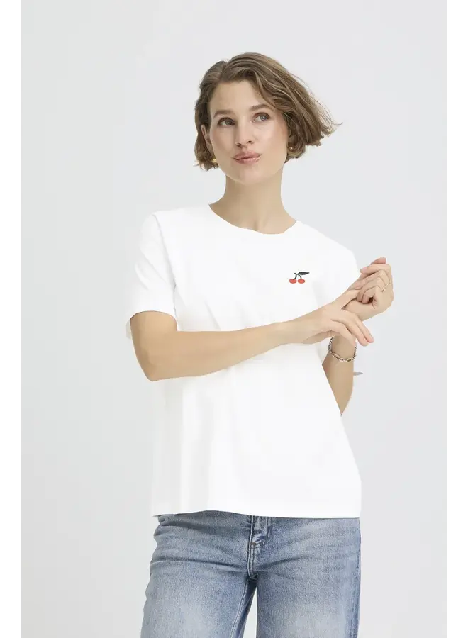 T-SHIRT BLANC & CERISE