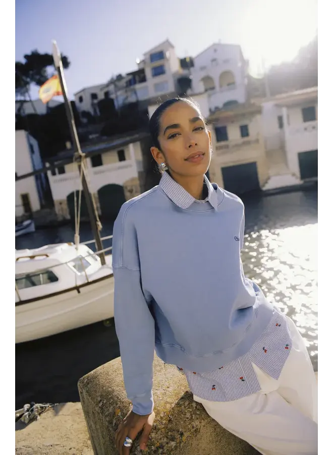 SWEATSHIRT "CHERISH ME" BLEU