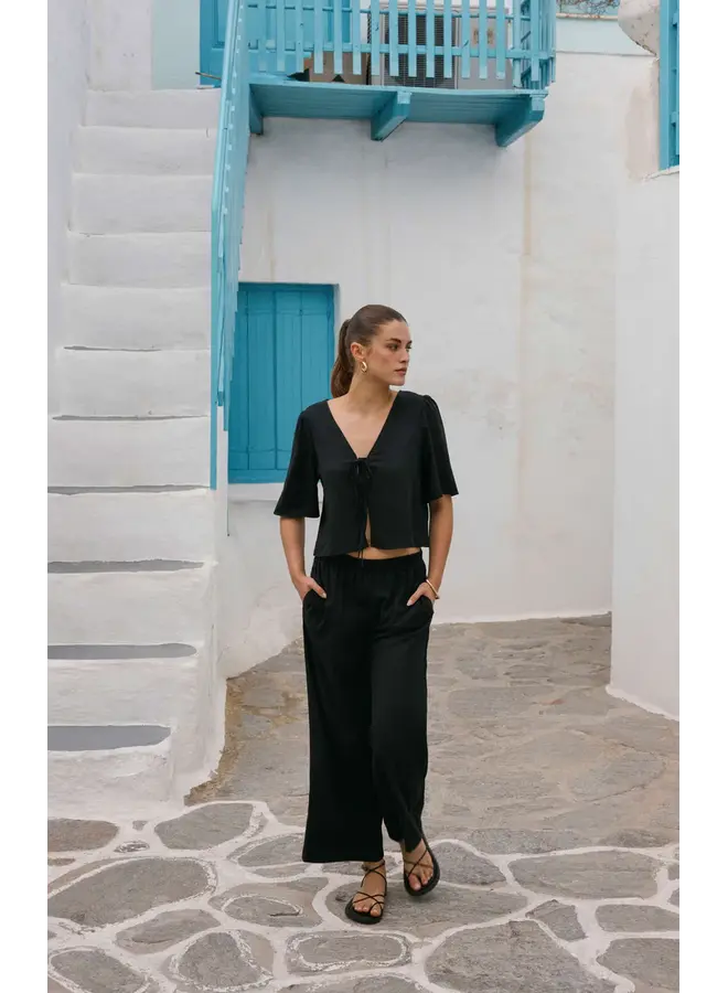 PANTALON LIN SCOUT NOIR