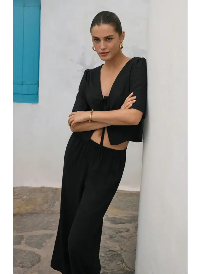 PANTALON LIN SCOUT NOIR