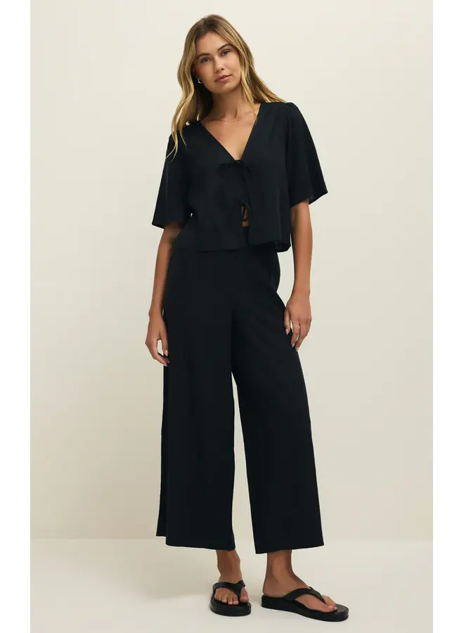 HAUT LABELLE LIN NOIR