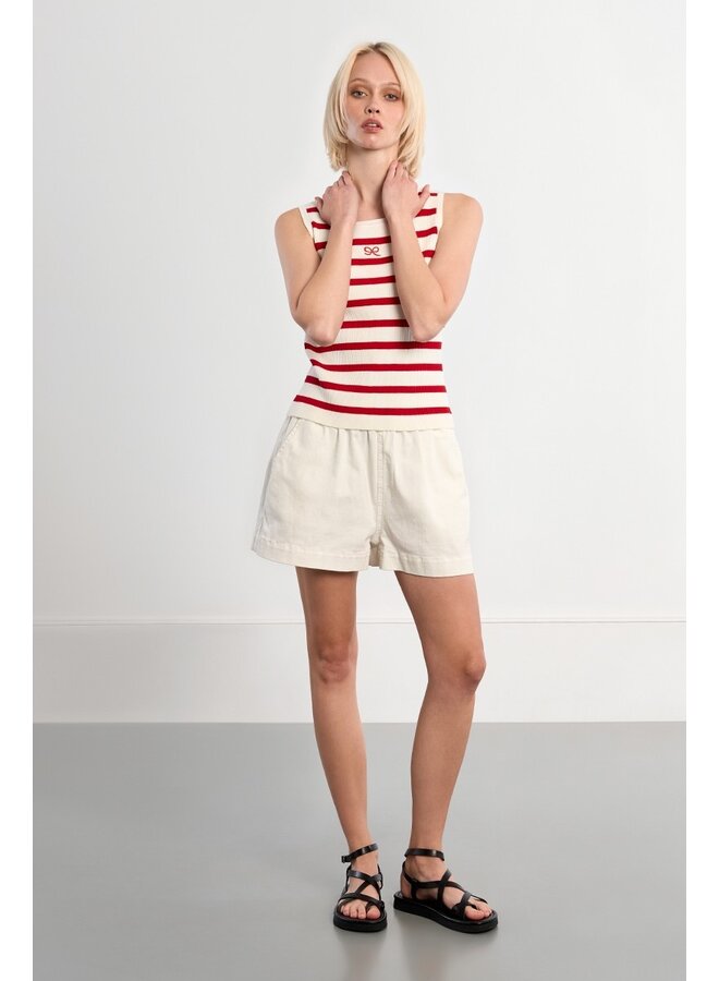 CAMISOLE 670 RAYURES ROUGE