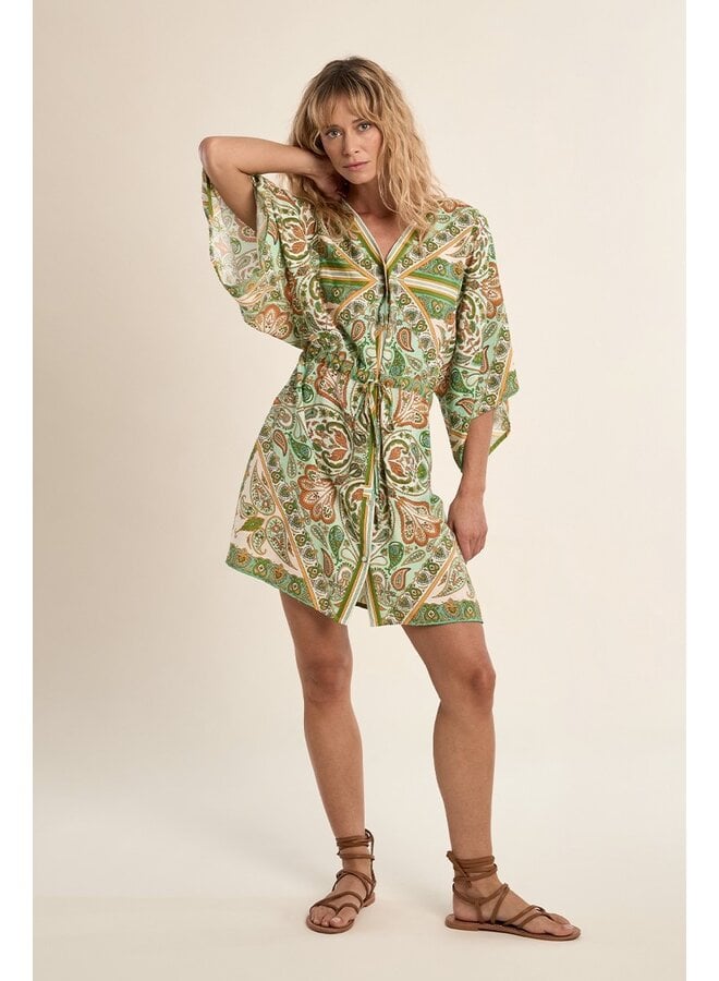 ROBE 1460 MOTIFS VERT