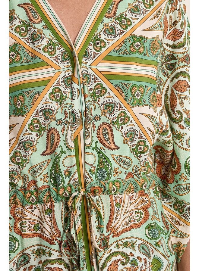 ROBE 1460 MOTIFS VERT