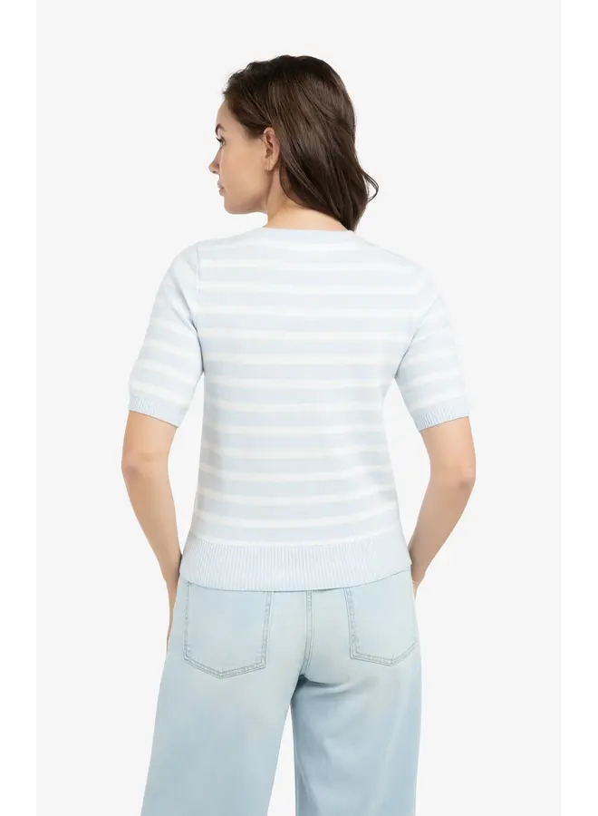 TRICOT MANCHES COURTES BLEU/BLANC