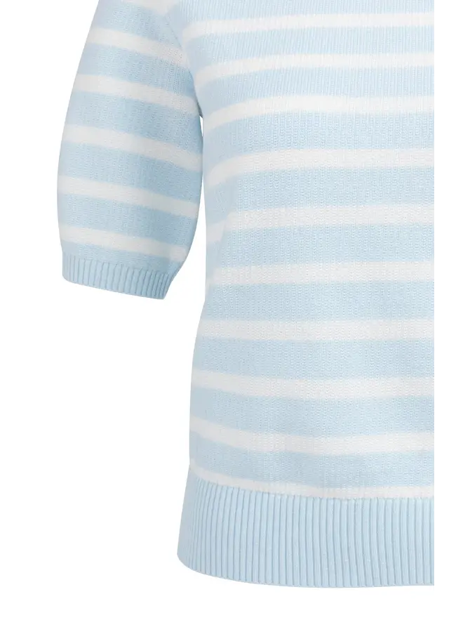 TRICOT MANCHES COURTES BLEU/BLANC