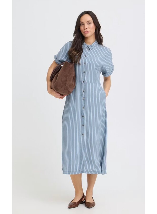 ROBE KOSMO RAYURES BLEU/BLANC