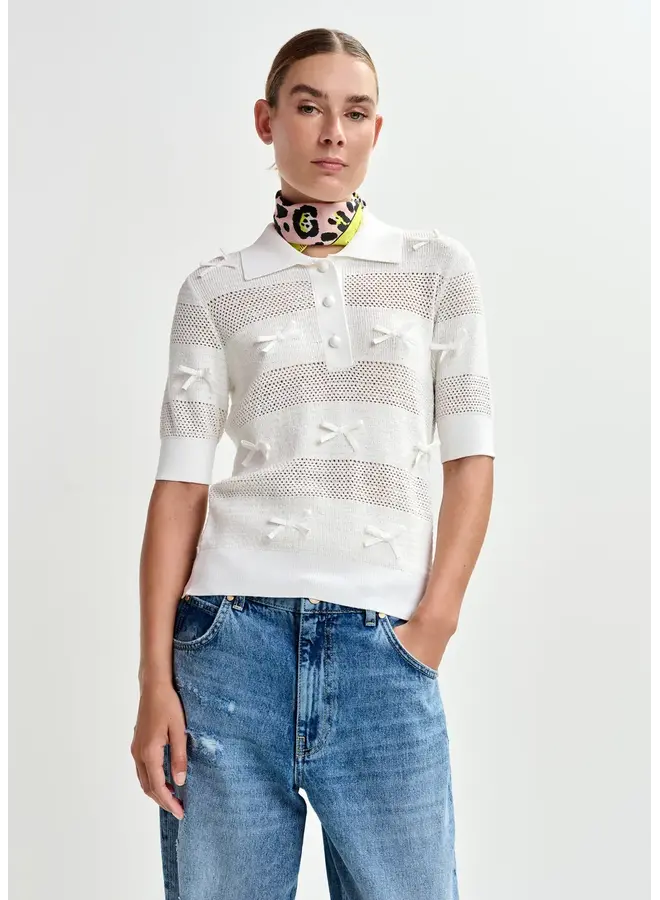 POLO BOUCLE ÉCRU