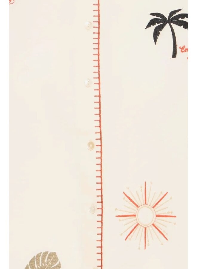 CHEMISIER CRÈME AVEC BRODERIES ÉTÉ