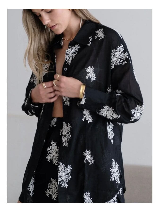 ENSEMBLE FLORAL NOIR/BLANC