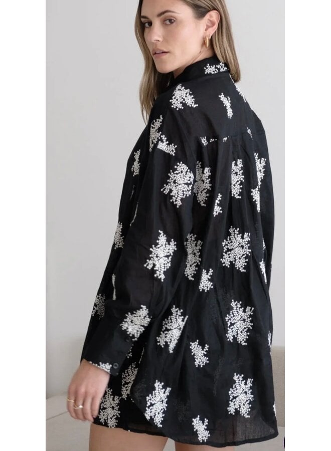 ENSEMBLE FLORAL NOIR/BLANC