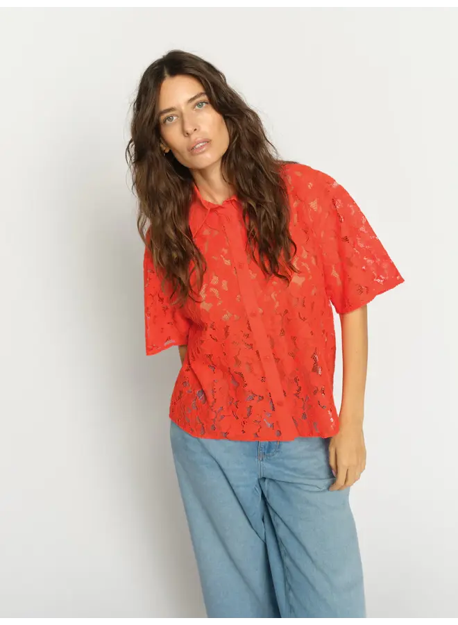 BLOUSE DENTELLE LIA ORANGE
