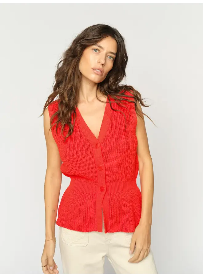 VESTE TRICOT HERBI ORANGE