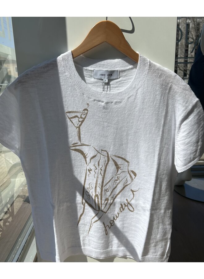 T-SHIRT "HOWDY" ÉCRU