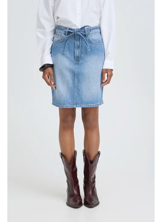 JUPE JEANS LAMAJE COURTE