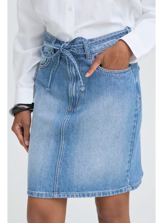 JUPE JEANS LAMAJE COURTE