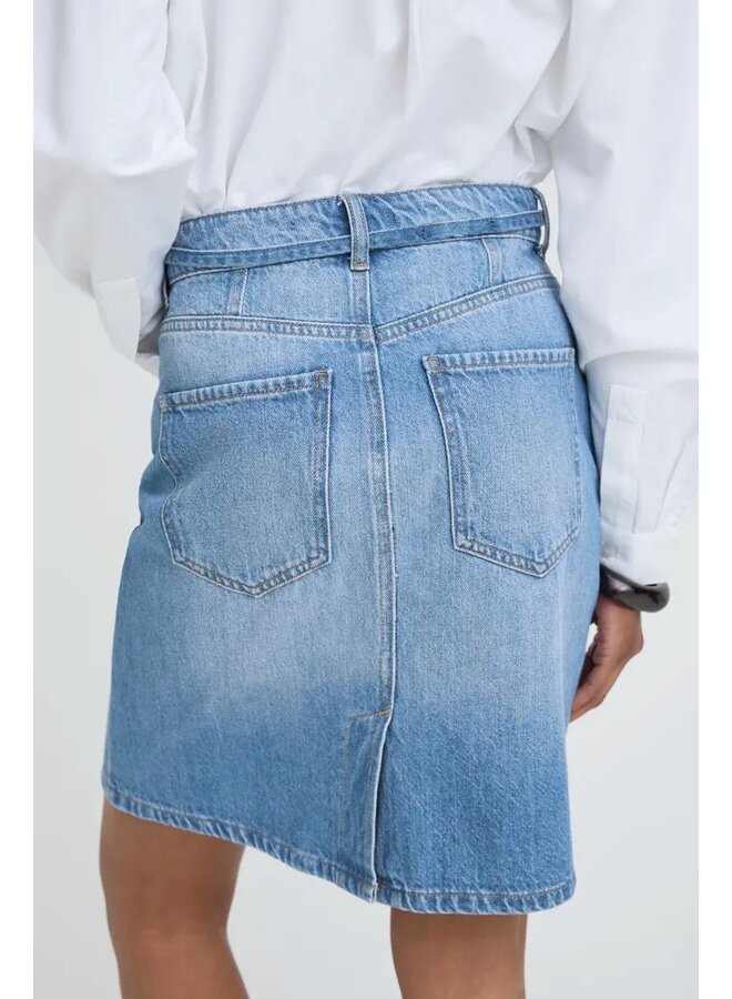 JUPE JEANS LAMAJE COURTE