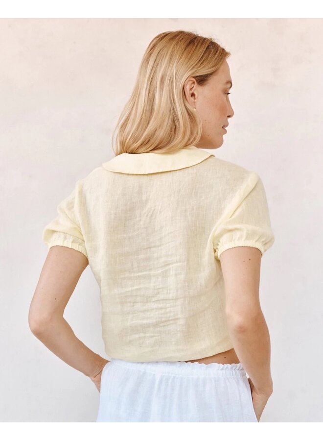 BLOUSE PURITAN LIN JAUNE