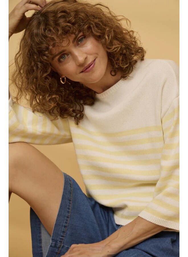 TRICOT ANNI RAYURES JAUNE