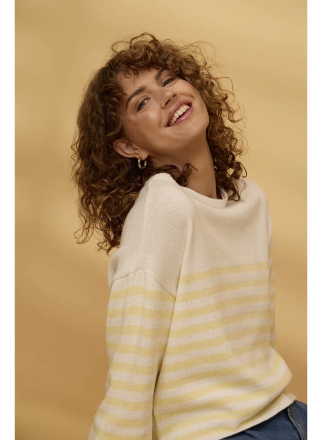 TRICOT ANNI RAYURES JAUNE