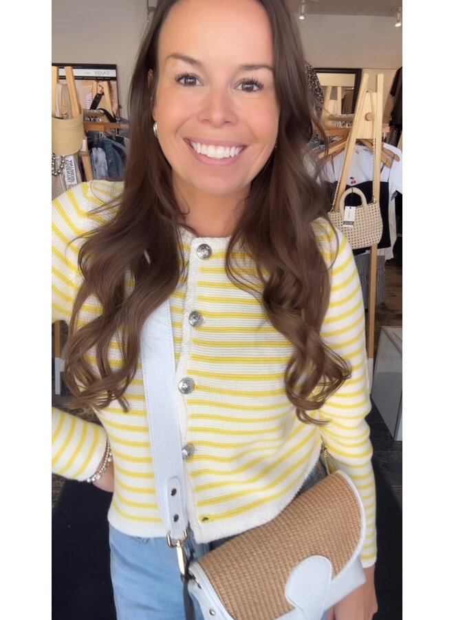 CARDIGAN RAYÉ JAUNE