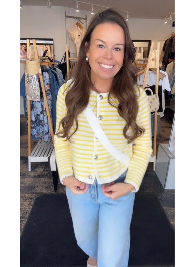 CARDIGAN RAYÉ JAUNE