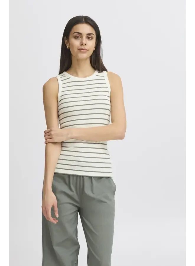 CAMISOLE RAYÉE VERT