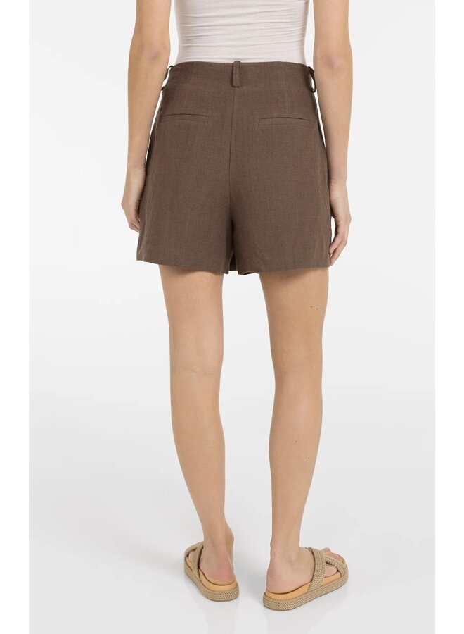 JUPE SHORT LIN BRUN