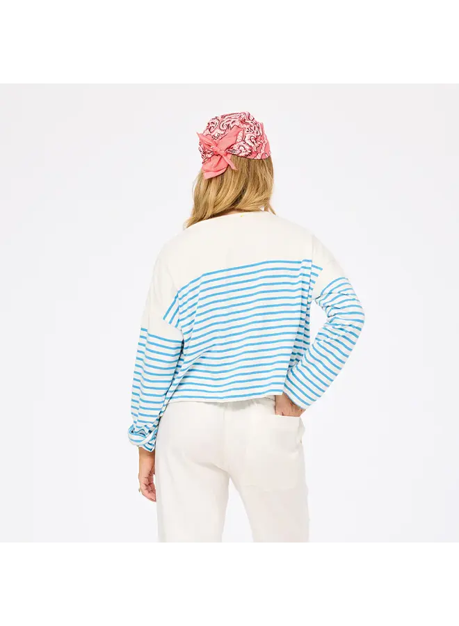 MANCHES LONGUES RAYURES BLANC/BLEU