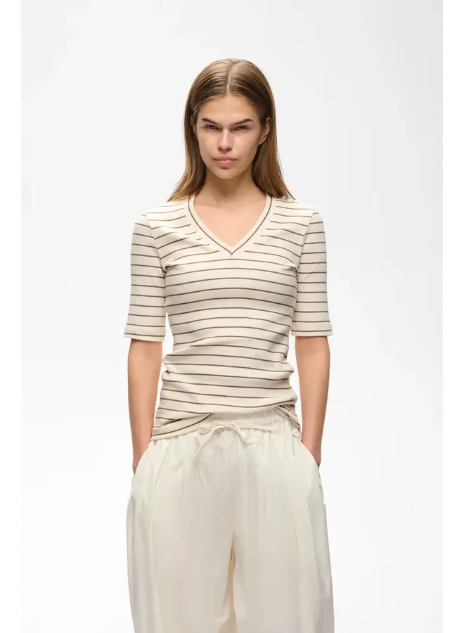 T-SHIRT DAGNA VANILLE/CAFÉ