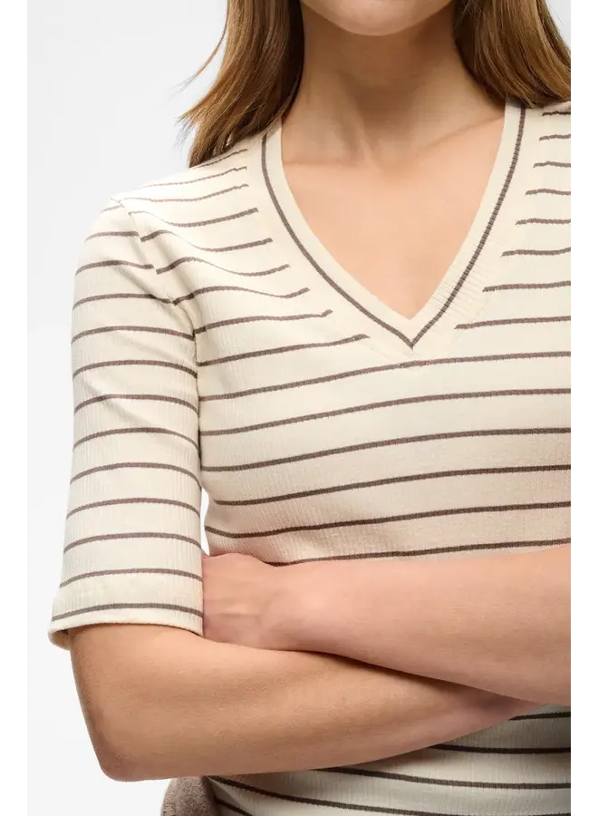 T-SHIRT DAGNA VANILLE/CAFÉ