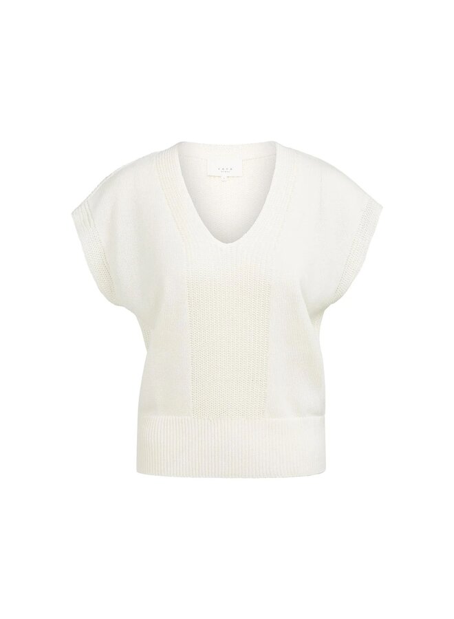 HAUT EN V TEXTURÉ BEIGE