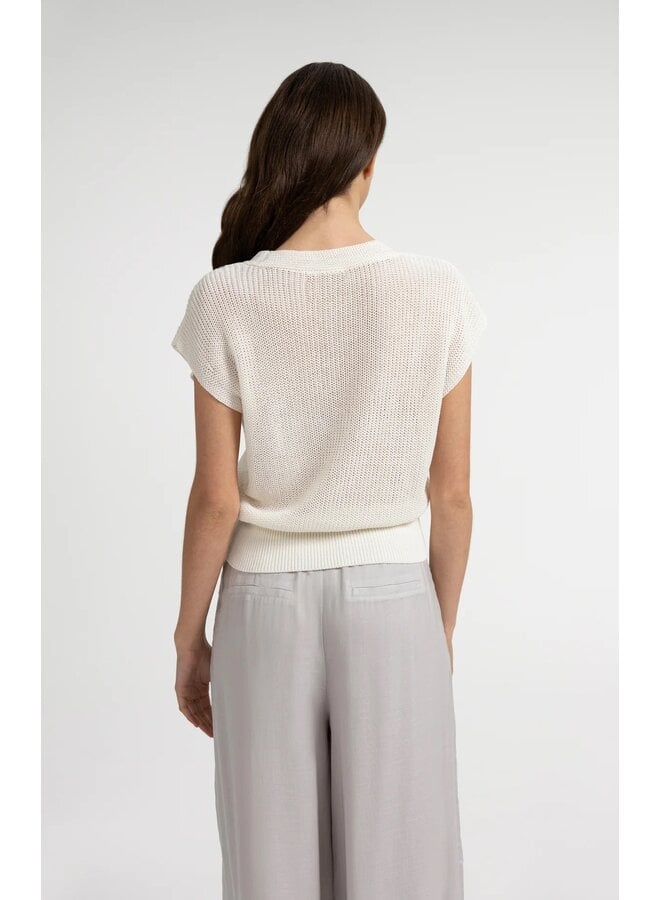 HAUT EN V TEXTURÉ BEIGE
