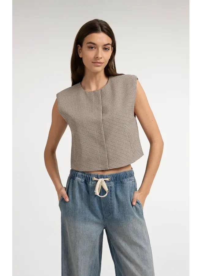 HAUT AVEC ÉPAULETTES BEIGE