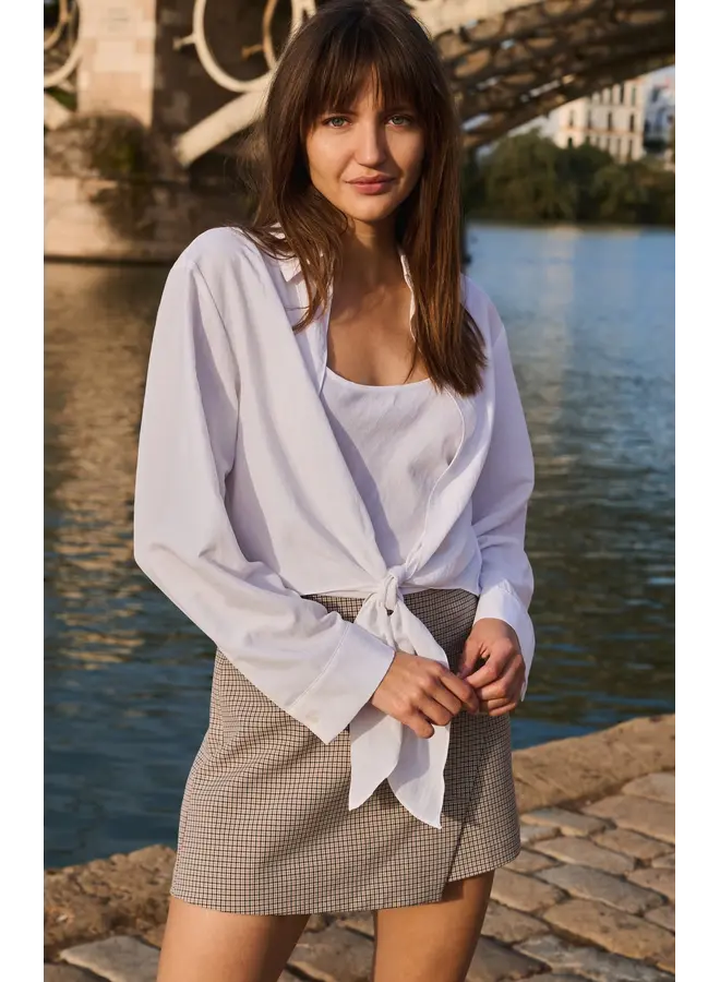 JUPE ASYMÉTRIQUE BEIGE