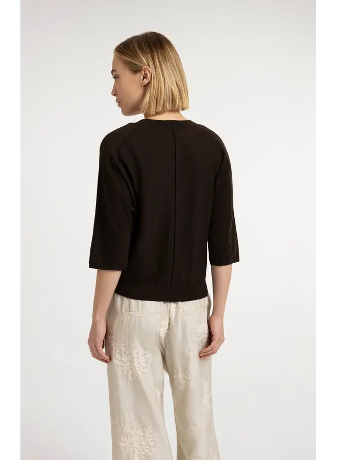 TRICOT EN V BRUN