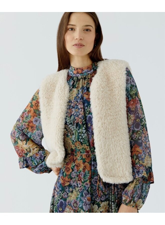 VESTE FOURRURE CRÈME