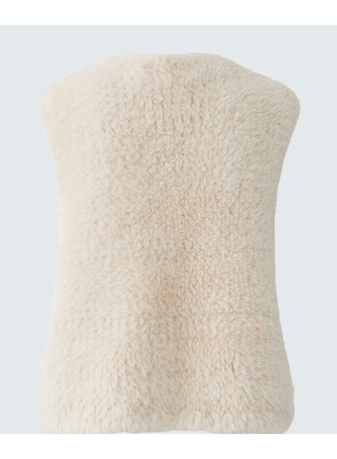 VESTE FOURRURE CRÈME
