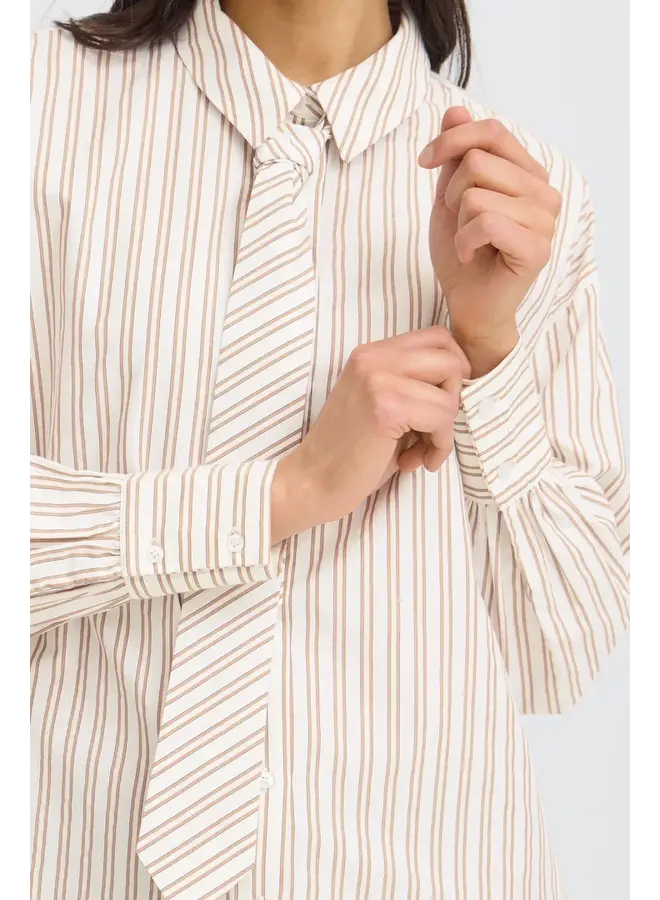 BLOUSE ZABA RAYURES CRÈME/RAISIN