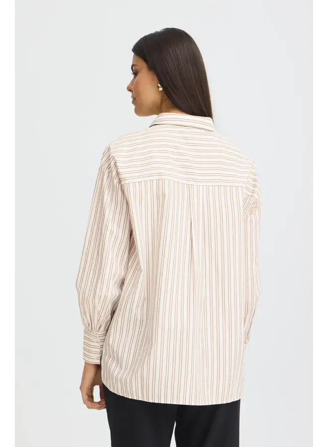 BLOUSE ZABA RAYURES CRÈME/RAISIN