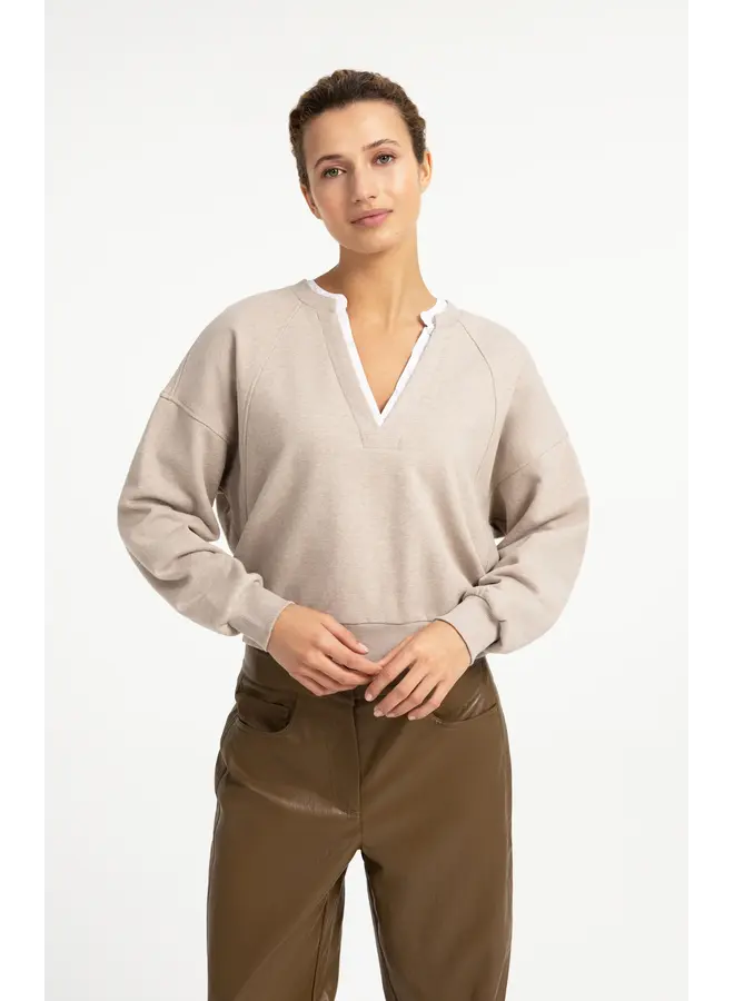 CHANDAIL COL V BEIGE