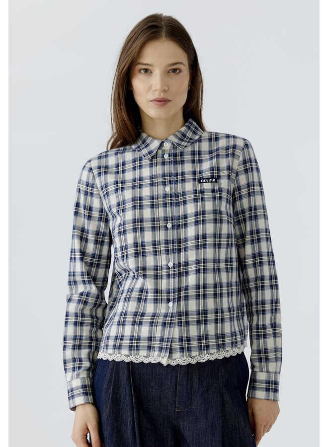 BLOUSE CARREAUX BLEU