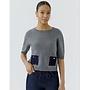 PULL GRIS POCHES DENIM
